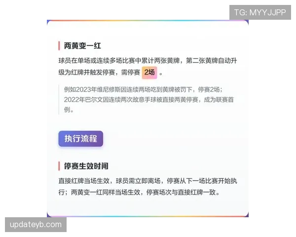 黄牌累计规则及其对球员停赛判罚的具体影响解析 黄牌累计规则及其对球员停赛判罚的具体影响解析